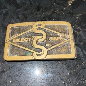 Select Sires Inc vintage brass belt buckle.